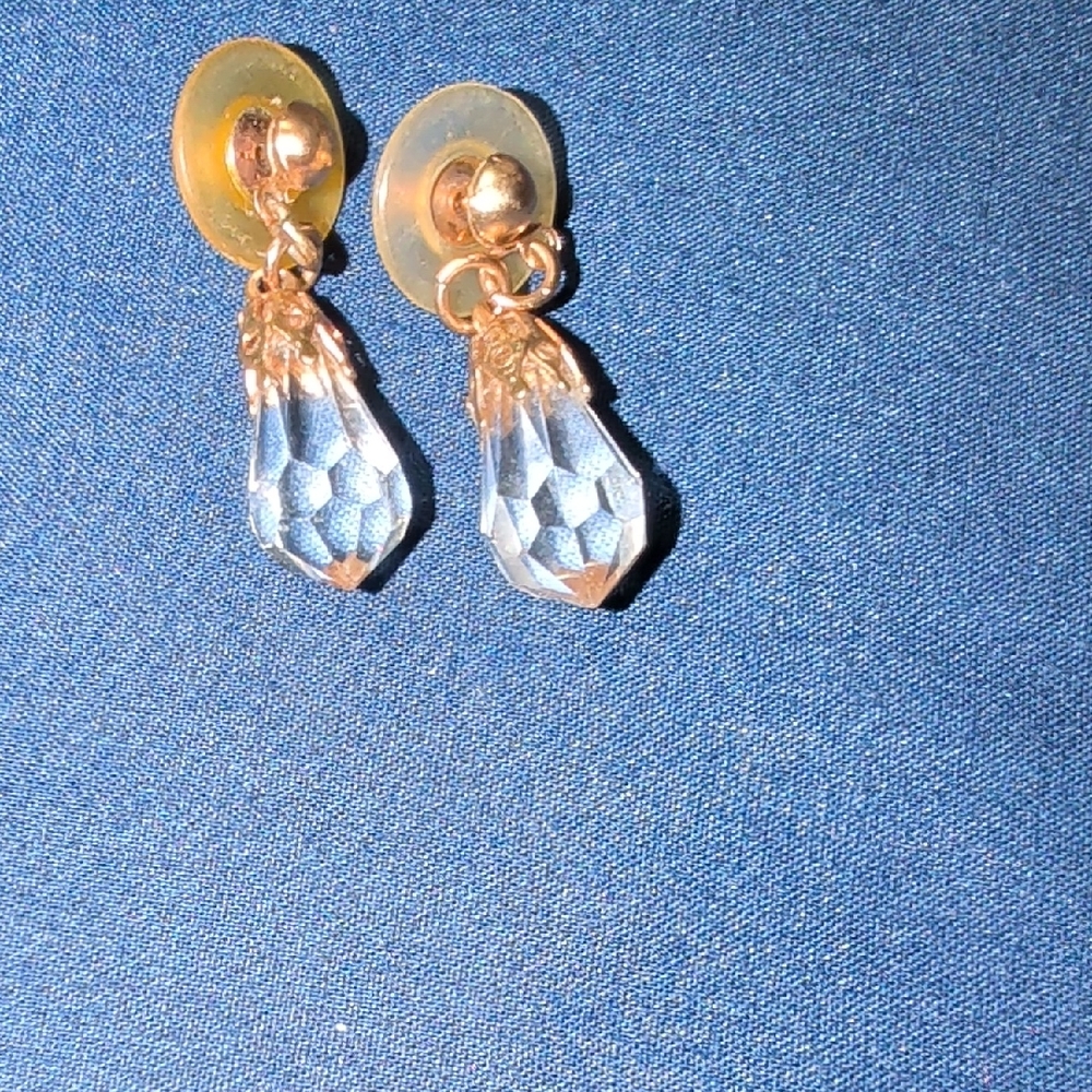 Elegant Gold and Silver Crystal Drop Earrings